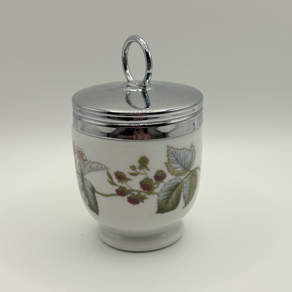Royal Worcester Porcelain Egg Coddler Berry Pattern Made in England